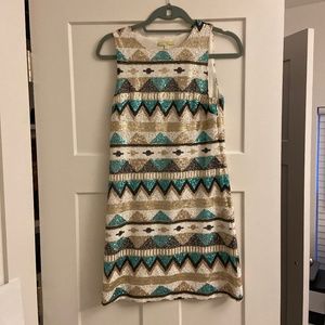 Geometric Sequin Dress